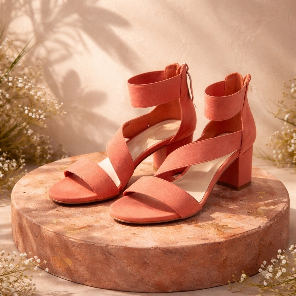 Liz Claiborne Coral Ankle-Strap Block Heel Sandals